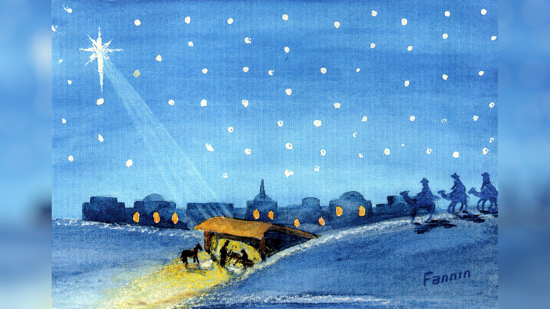 Julenatt, akvarell av Loyd Fannin (©)