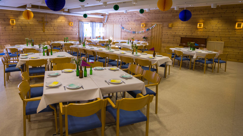 Menighetssalen, festpyntet