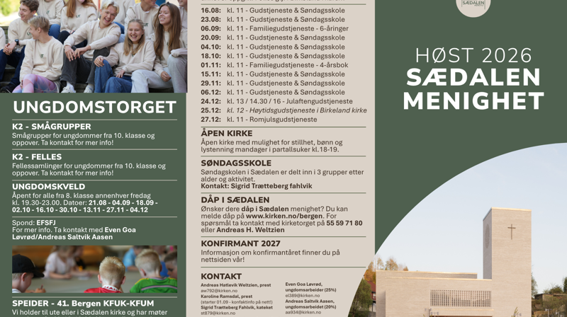 Det skjer i menigheten høsten 2026