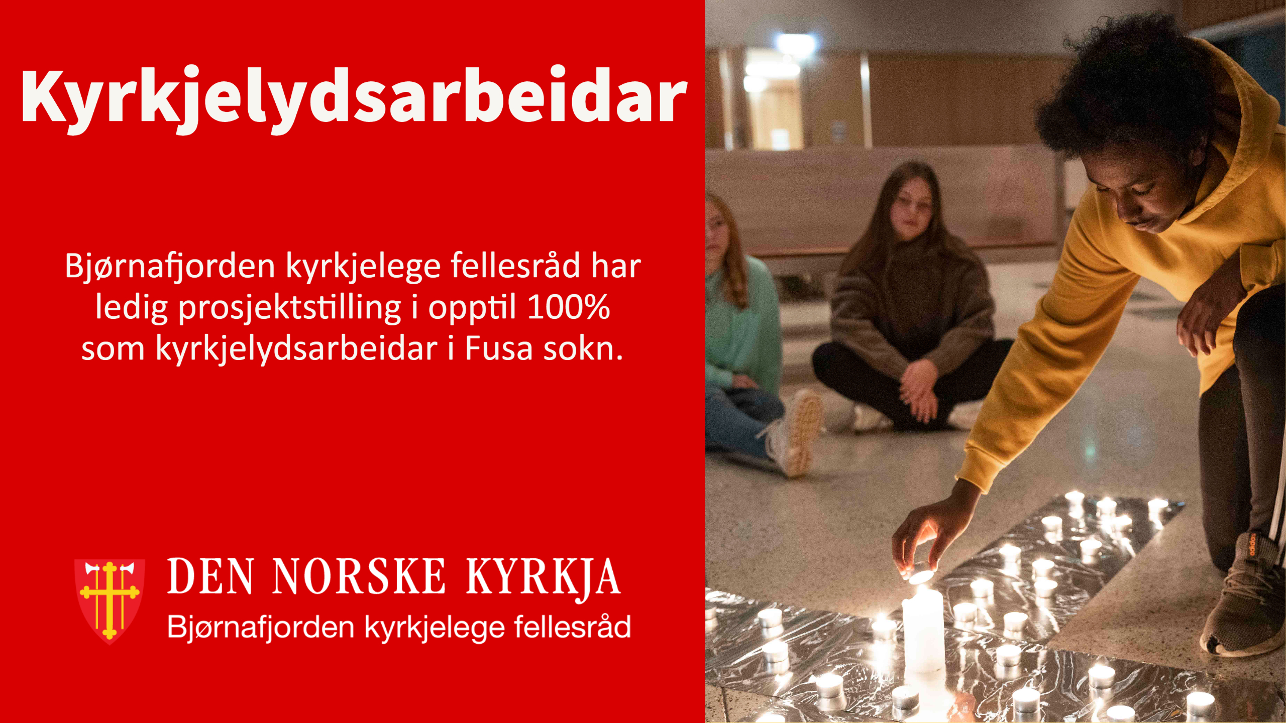 Prosjektstilling  som kyrkjelydsarbeidar i Fusa sokn