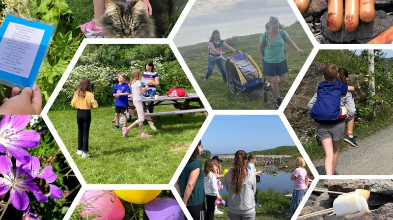 Ulike aktiviteter for ungene i Væran, kollage av S.Persson