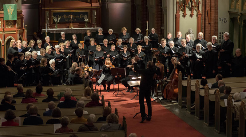 Fremføring av Daniel Hansens kantate 7. november 2018 i Bragernes kirke (foto: Dan Tore Stensland)