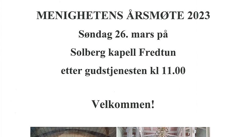 Velkommen til menighetens årsmøte