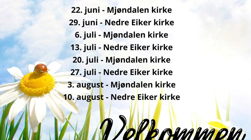 Sommer i Nedre Eiker og Mjøndalen menigheter