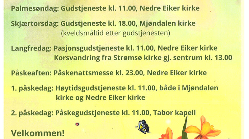 Påskehøytid i Nedre Eiker og Mjøndalen menigheter