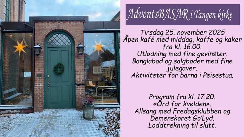 Adventsbasar i Tangen og Strømsø menighet