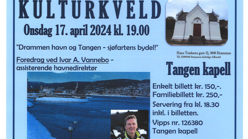 Kulturkveld i Tangen kapell 17.4.2024