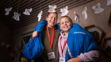 Simen Bolstd og Thomas Furuvik storkoste seg på Lys Våken i Eigerøy Arbeidskirke Foto: Ivar Barane
