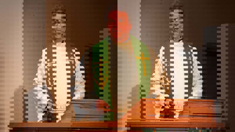 Fra Martins siste gudstjeneste i Eigerøy kirke 12. juni 22. Foto: Ivar Barane