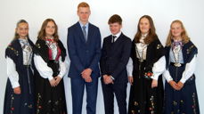 Sara Omdal, Maria Østebø, Thomas Nygård, Andrè Birkeland, Tomine Aase Ørmen, Aurora Haugstad Aas. Foto: Kari J. Melhus