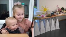 Astrid og Helena, venter på at basaren skal komme i gang.