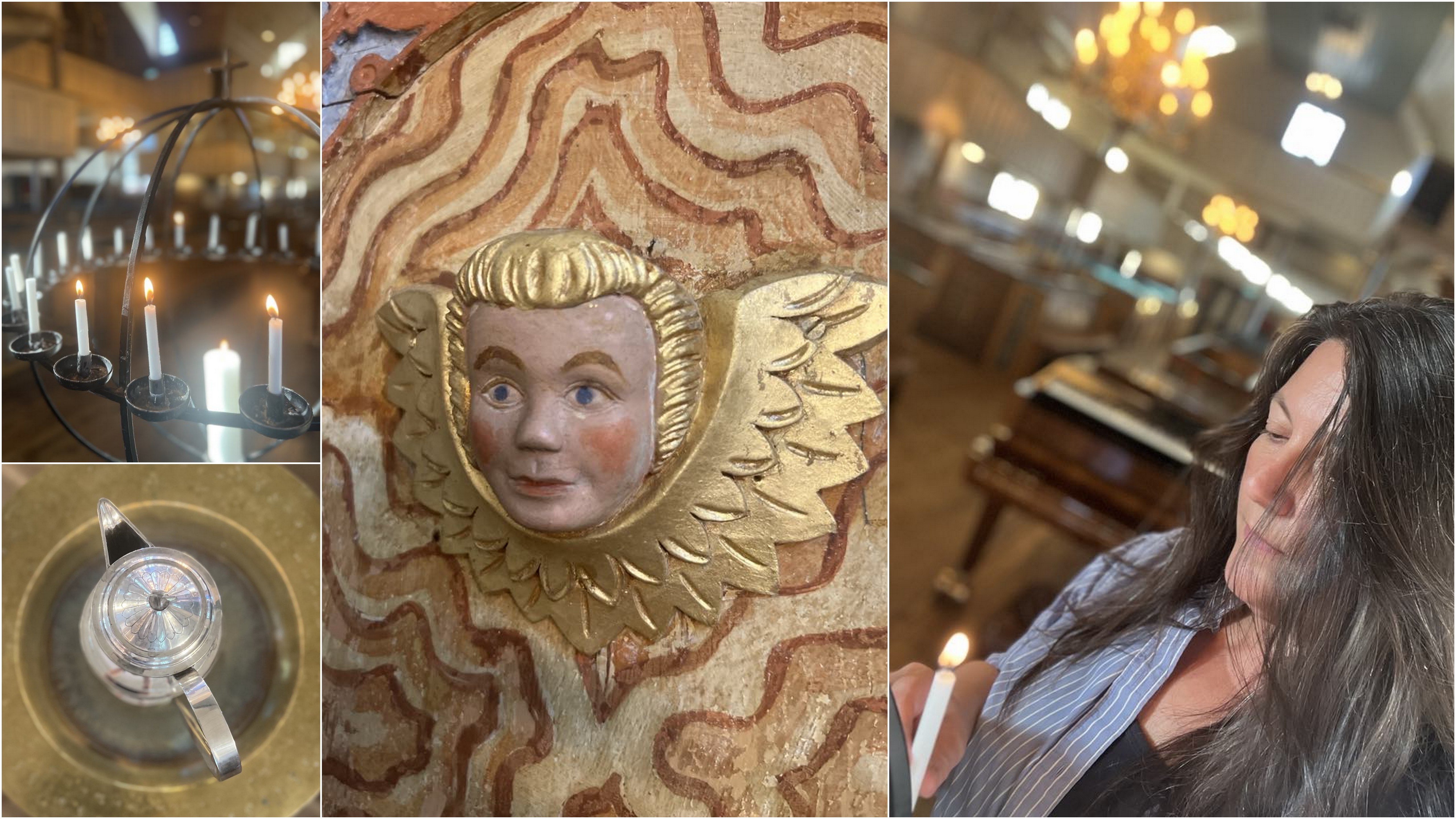 Under åpen kirke på torsdager kan du sitte for deg selv, møte andre øyne, omgi deg kirkerommet, be- eller lytte til bønn, tenne et lys for noe som ligger deg på hjertet.