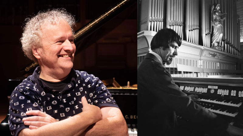 Wolfgang Plagge (t. v.) kjente komponist Egil Hovland godt, og skal fortelle om, og spille, musikken til kollegaen på flere arrangementer på 100-årsjubileet. Foto: Pressefoto/ Kjell Bertheau Johannessen.