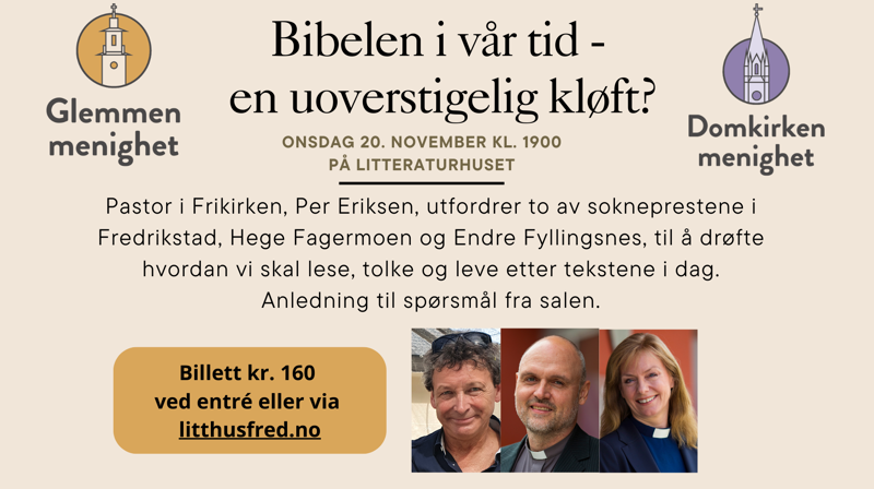 Temakveld 20. november: Bibelen og vår tid - en uoverstigelig kløft?