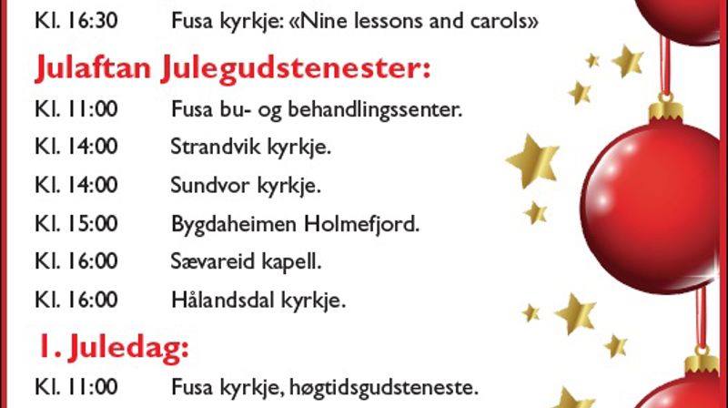 Juletida i Fusa sokn
