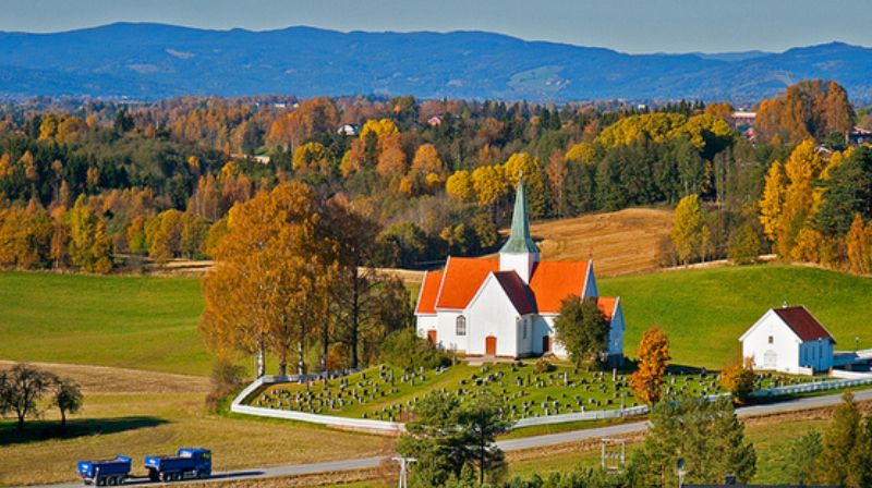 Arbeid med brannsikring av Gjerdrum kirke
