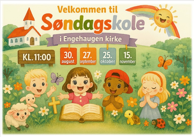 Søndagsskole i Engehaugen kirke - oppstart 30. august 2026