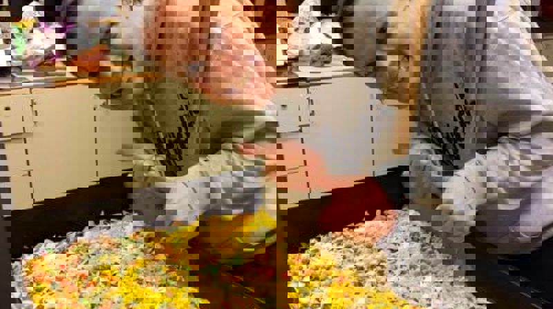 Håkon Skilhagen Thormodsen var strålende fornøyd med kveldens meny.