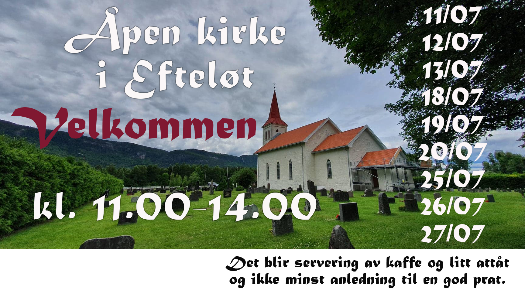 Velkommen til Åpen kirke - sommeren 2023