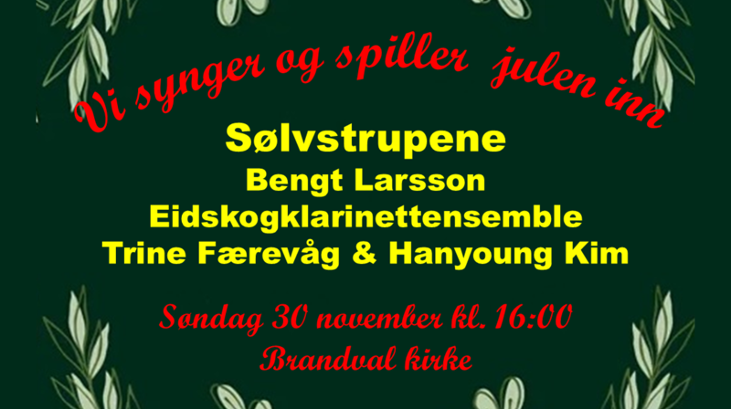 Vi synger og spiller julen inn i Brandval kirke