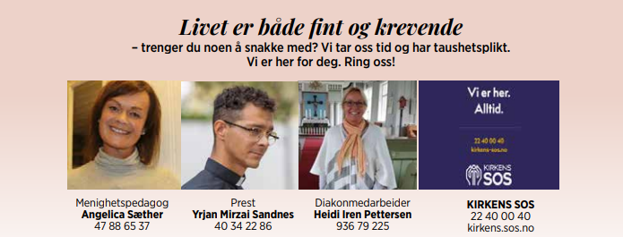 Kontaktpersoner dersom du trenger noen å snakke med