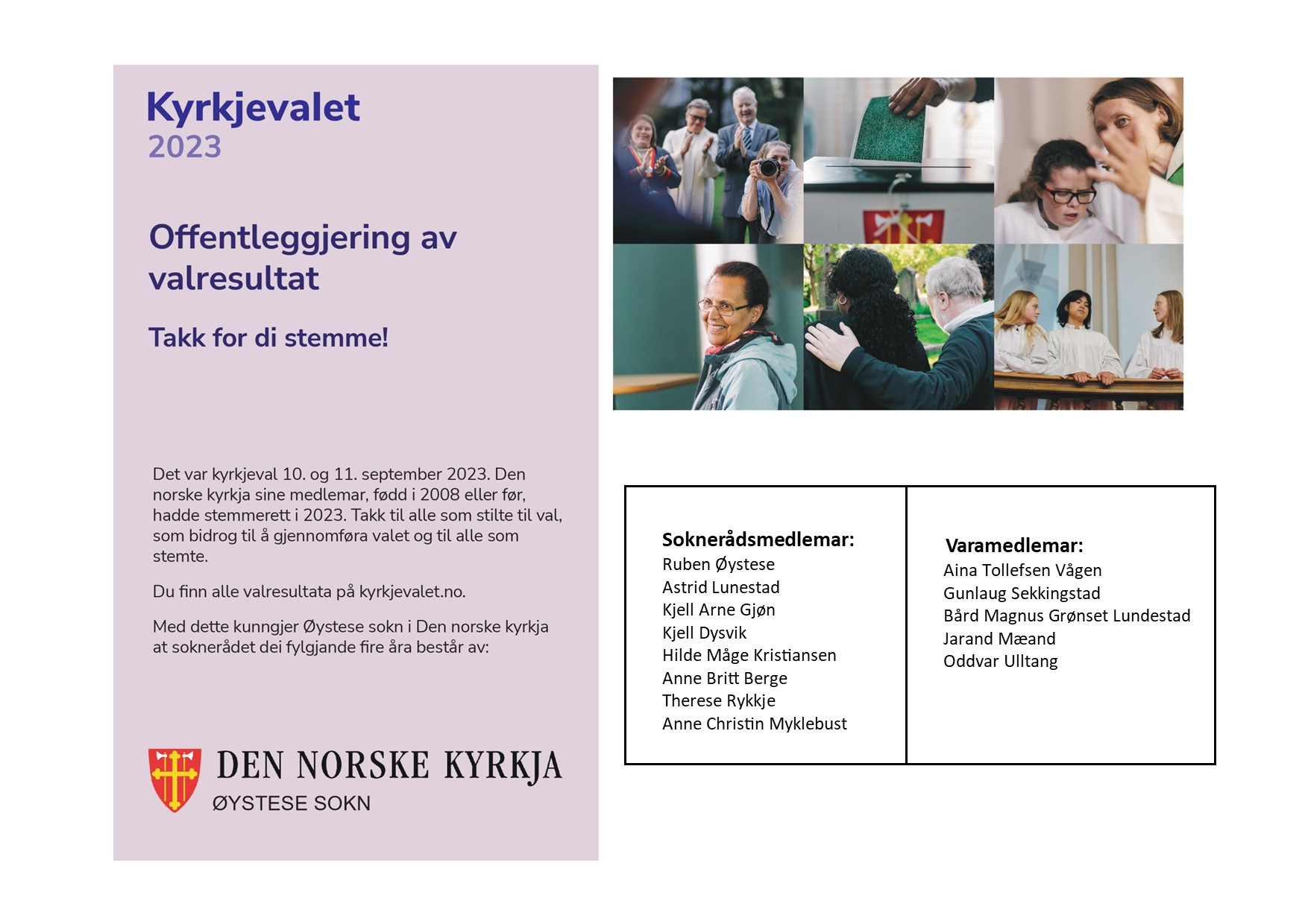 Det nye soknerådet i Øystese er klart!