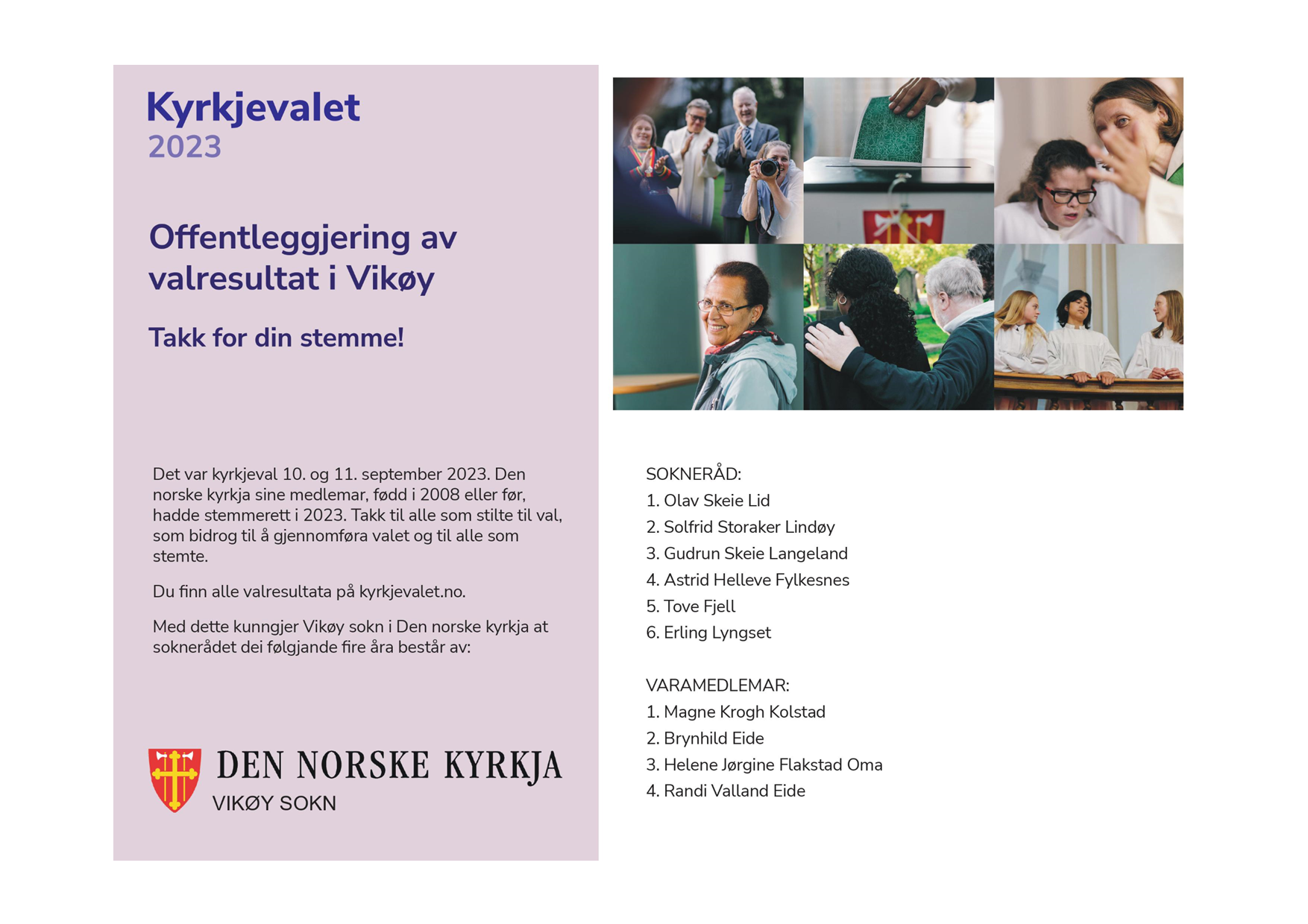 Det nye soknerådet i Vikøy er klart!