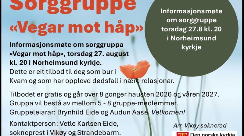 Har du mista nokon nære? No kan du bli med i sorggruppe i Norheimsund kyrkje.