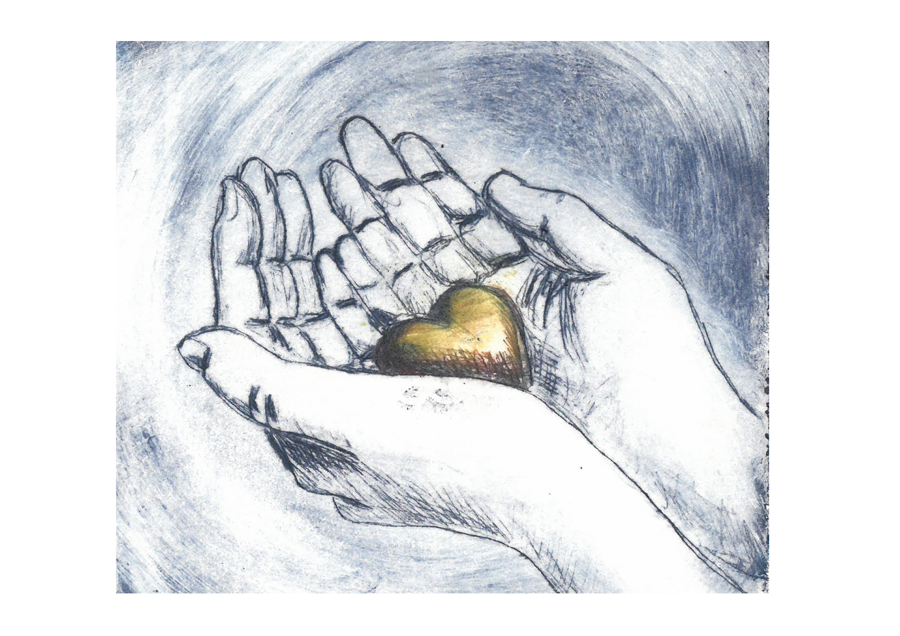 Teikning: Mirjam Eide Gravdal. "Du gav meg hjartet ditt"