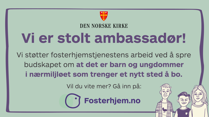 Plakat som reklamerer for fosterhjem.no