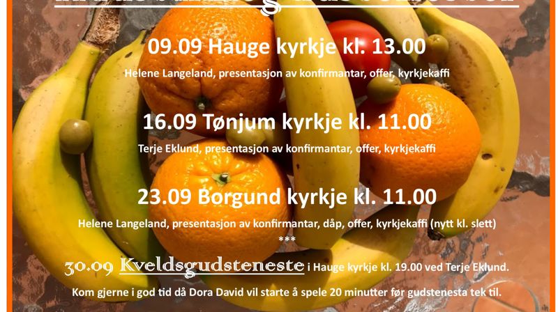 Velkommen til gudsteneste i september