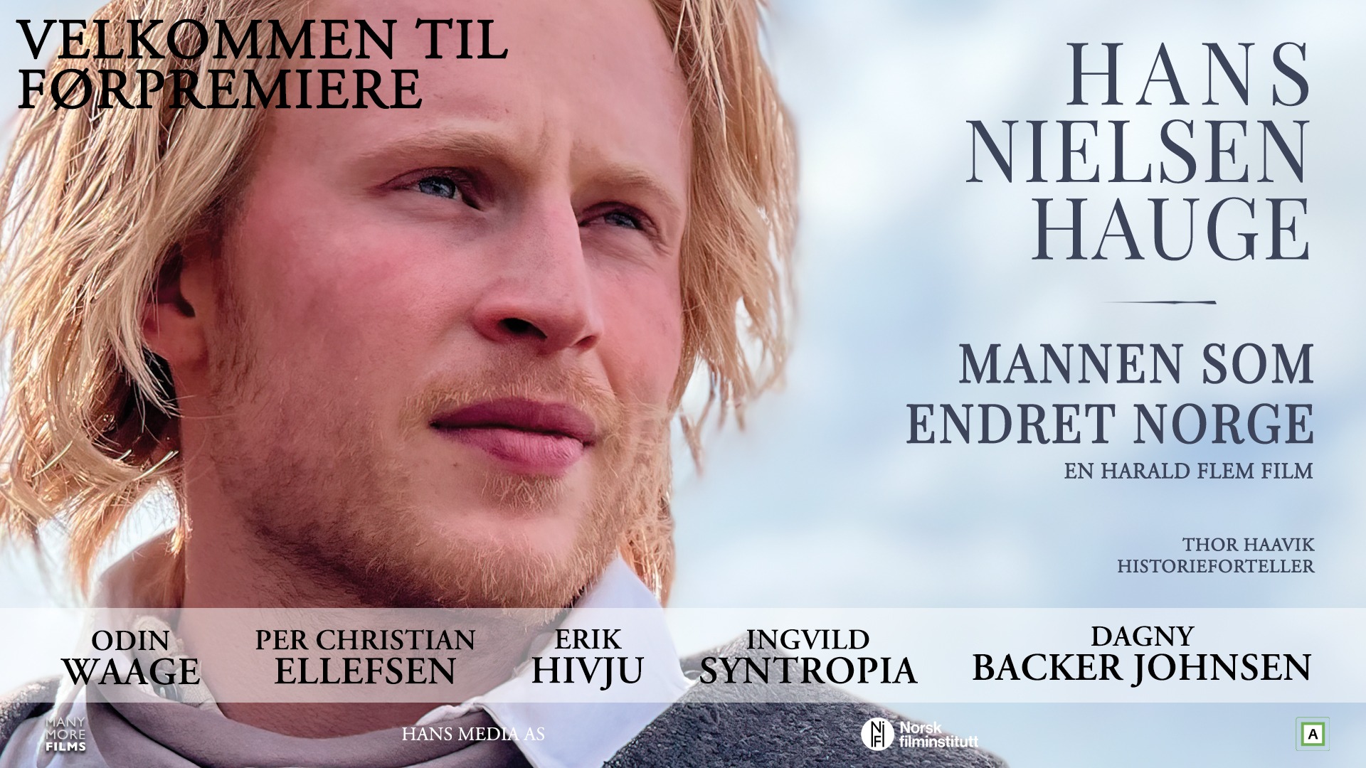 Det blir spesialvisning av filmen "Hans Nielsen Hauge - Mannen som endret Norge" mandag 9. juni, 2.pinsedag kl. 18.00 