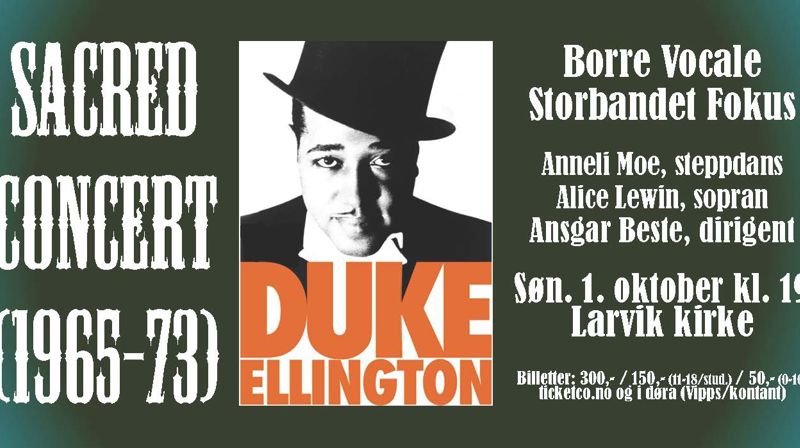 Konsertplakat, Sacred Concert (1965-73), Larvik kirke 1. oktober.
