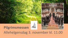 Larvik kantori fremfører Egil Hovlands "Pilgrimsmesse" i Larvik kirke. Fotograf: Tom Christensen, Foto bakgrunn: Pixabay