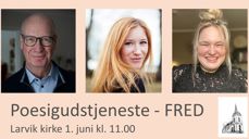 Trond Bakkevig, Liv Neslowe og Line Kaupang er noen av de som medvirker på årets poesigudstjeneste.