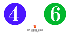 Menighetens logo og fire- og sekstall.