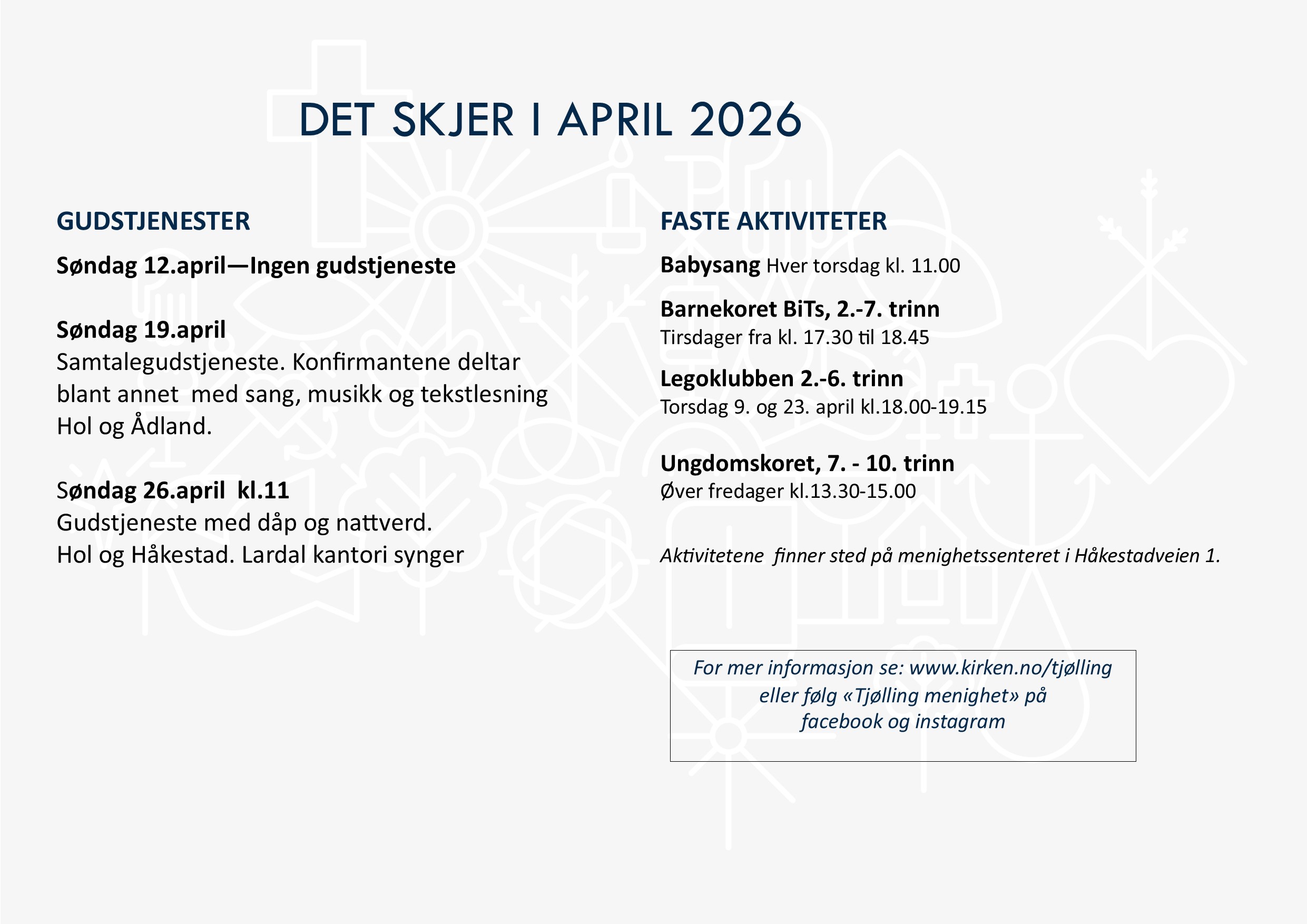 Programoversikt for Tjølling menighet.