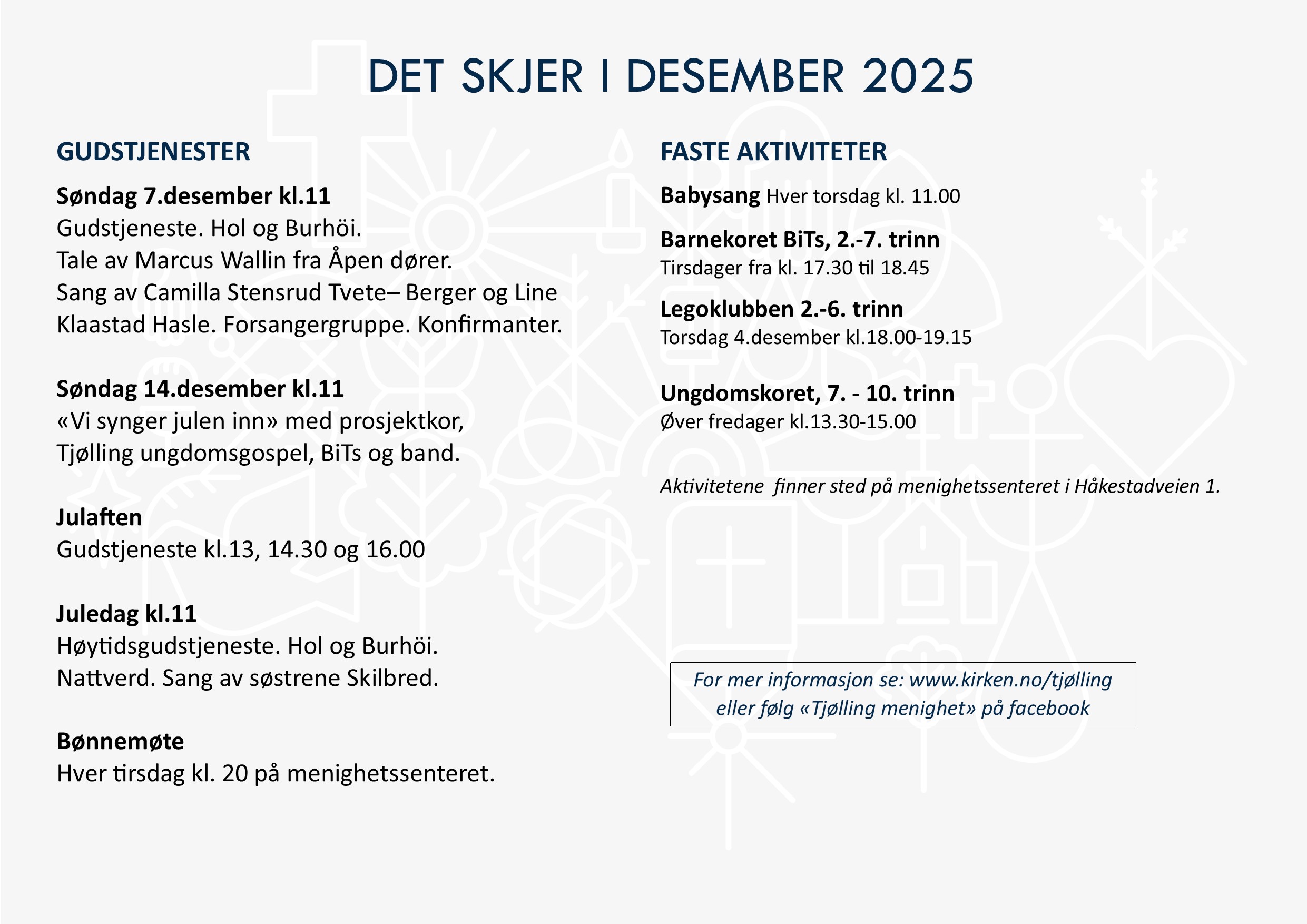 Programoversikt for Tjølling menighet.