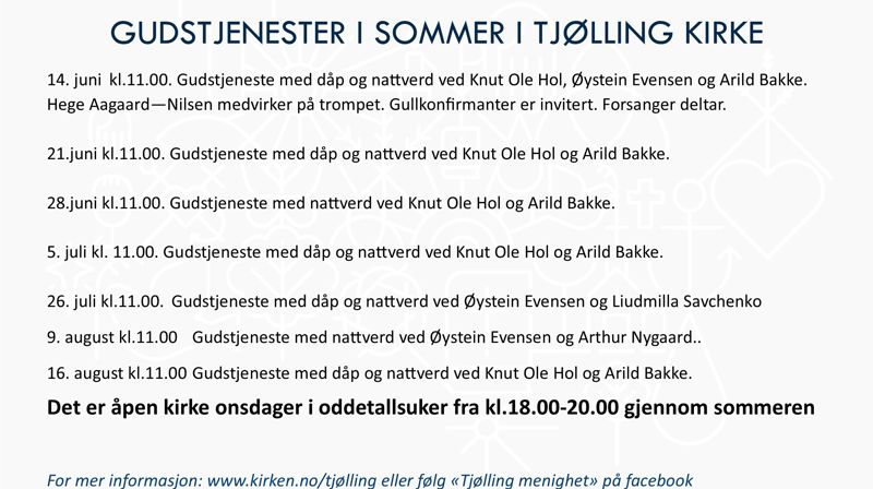 Programoversikt for Tjølling menighet.