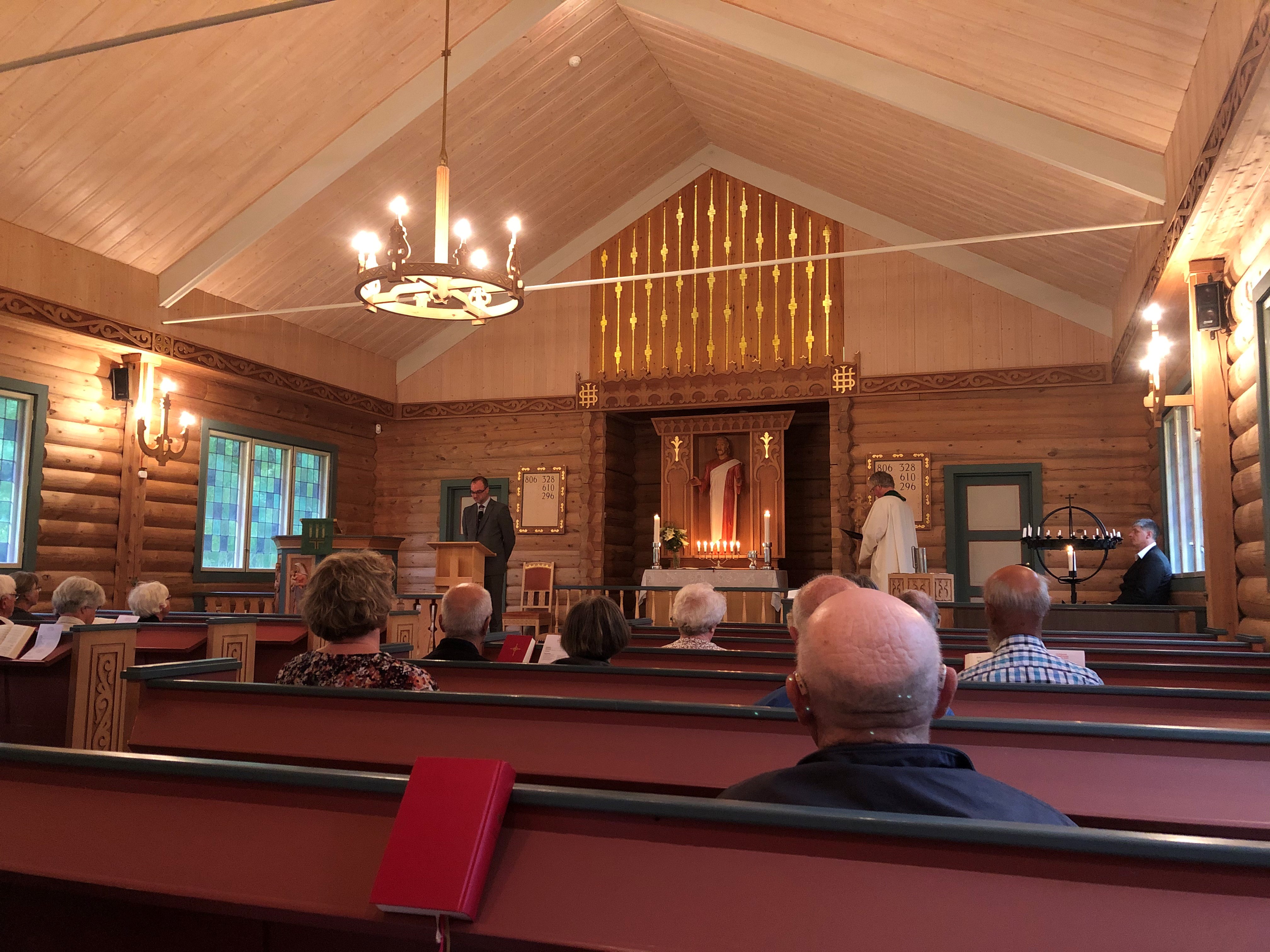 Frå gudsteneste i Lesjaverk kyrkje 2. august 2020