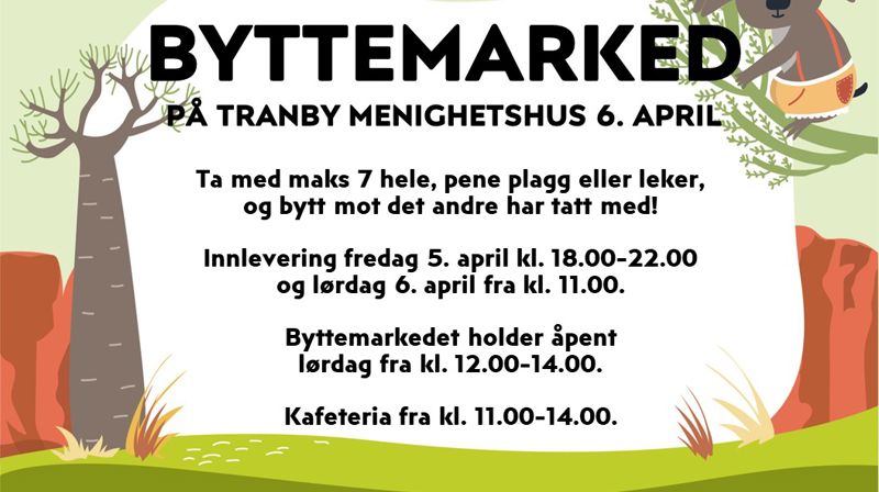 Byttemarked på Tranby Menighetshus