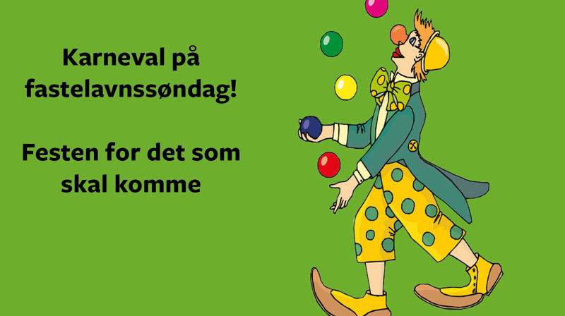Gjøgleshow og karneval ute ved Skedsmo kirke  søndag 14. februar kl. 11.00