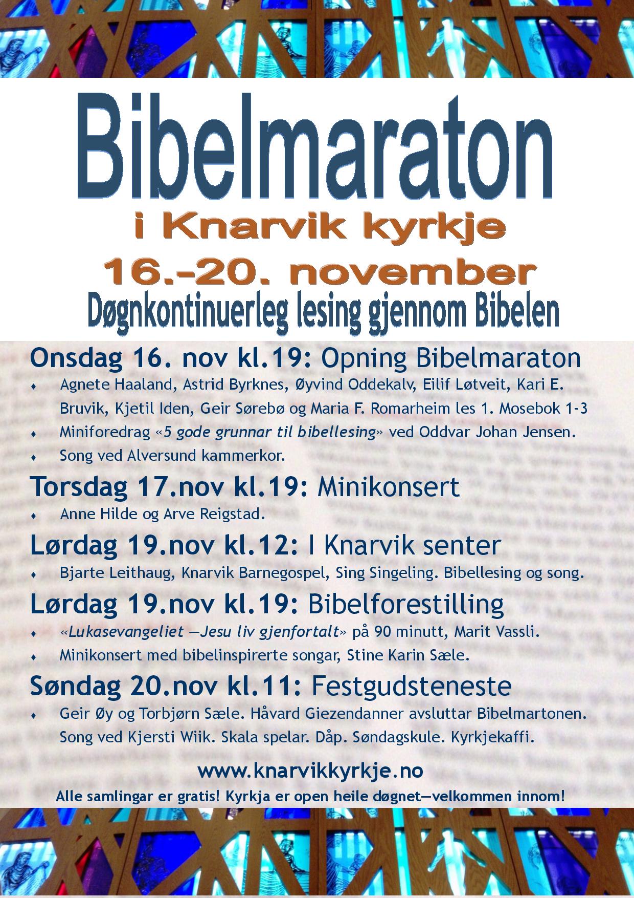 Bibelmaraton i Knarvik kyrkje