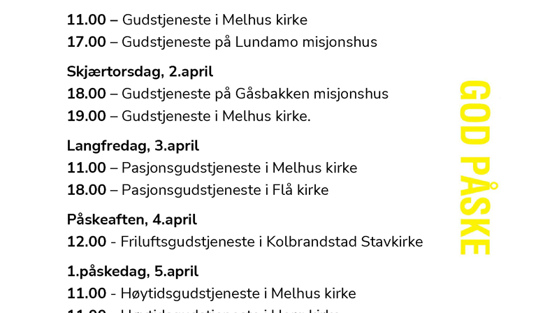 Gudstjenester i påsken