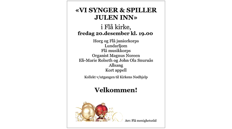 "Vi synger julen inn"