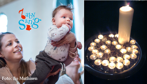 Barn løftes opp, og lys.