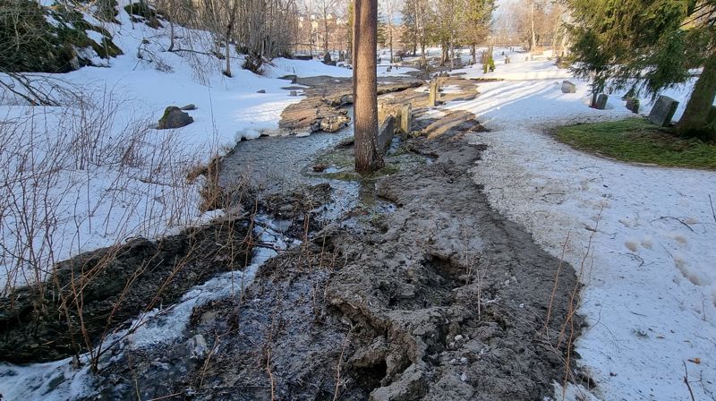Oversvømmelse på Narvik Gamle kirkegård