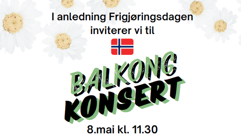 NB! UTSATT TIL NESTE ÅR 2025: Balkongkonsert i anledning Frigjøringsdagen