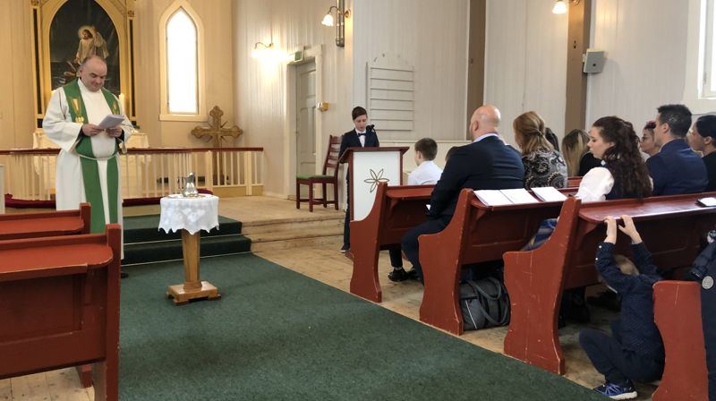 Dåp i Honningsvåg kirke. Foto: Niels Westphal