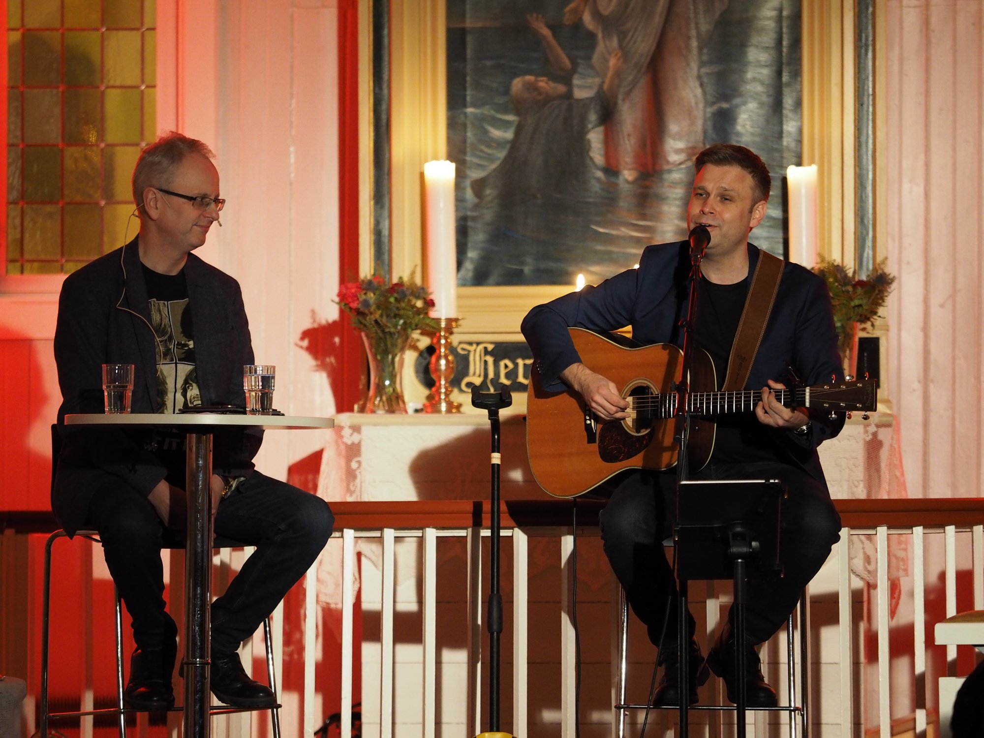 Henrik Syse og Christian Ingebrigtsen i Honningsvåg kirke januar 2019. Foto: Niels Westphal